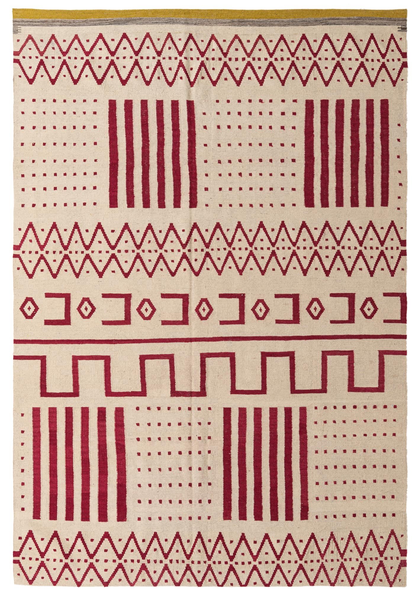 6' 9 x 9' 10 Hand Woven Kilim Modern Wool Rug