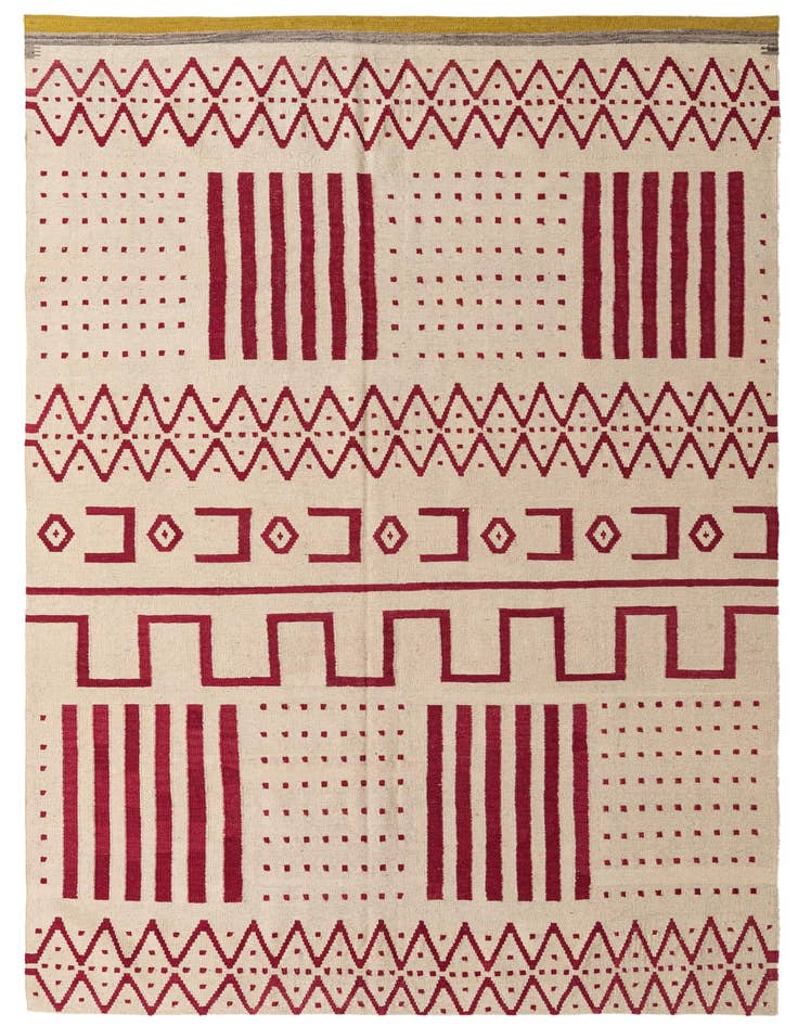 Detail image of 6' 9 x 9' 10 Hand Woven Kilim Modern Wool Rug