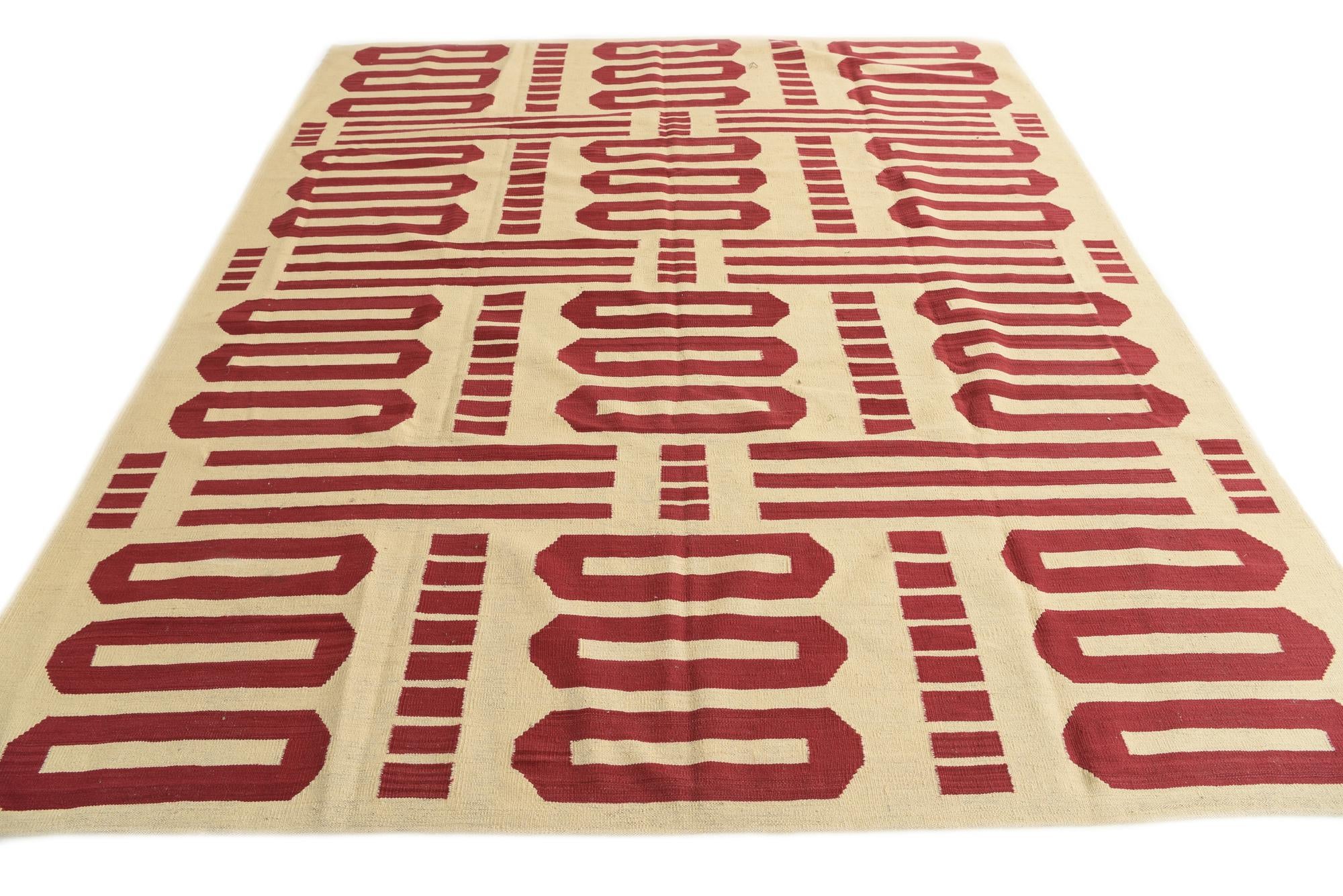 8' 3 x 9' 8 Hand Woven Kilim Modern Wool Rug