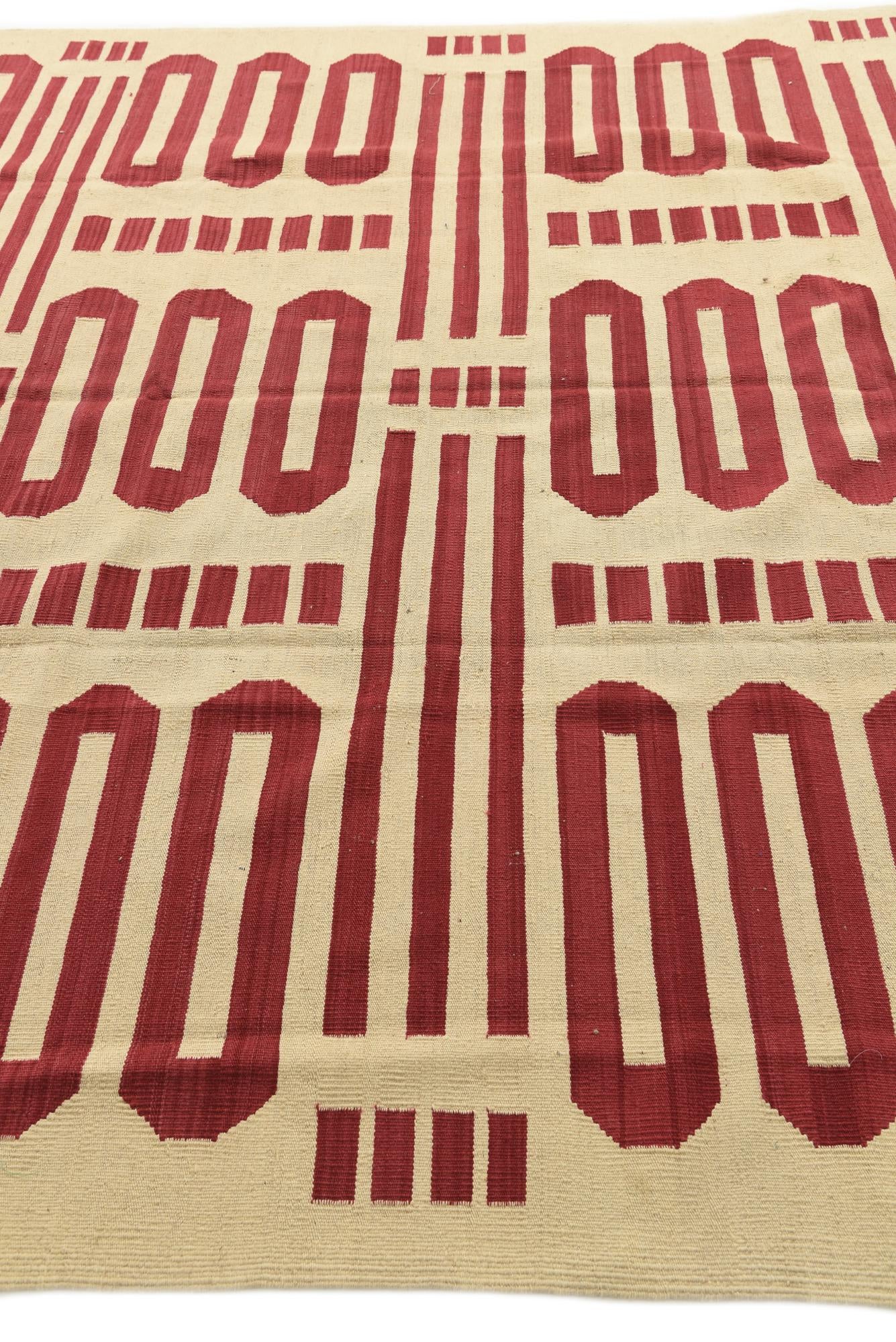 8' 3 x 9' 8 Hand Woven Kilim Modern Wool Rug