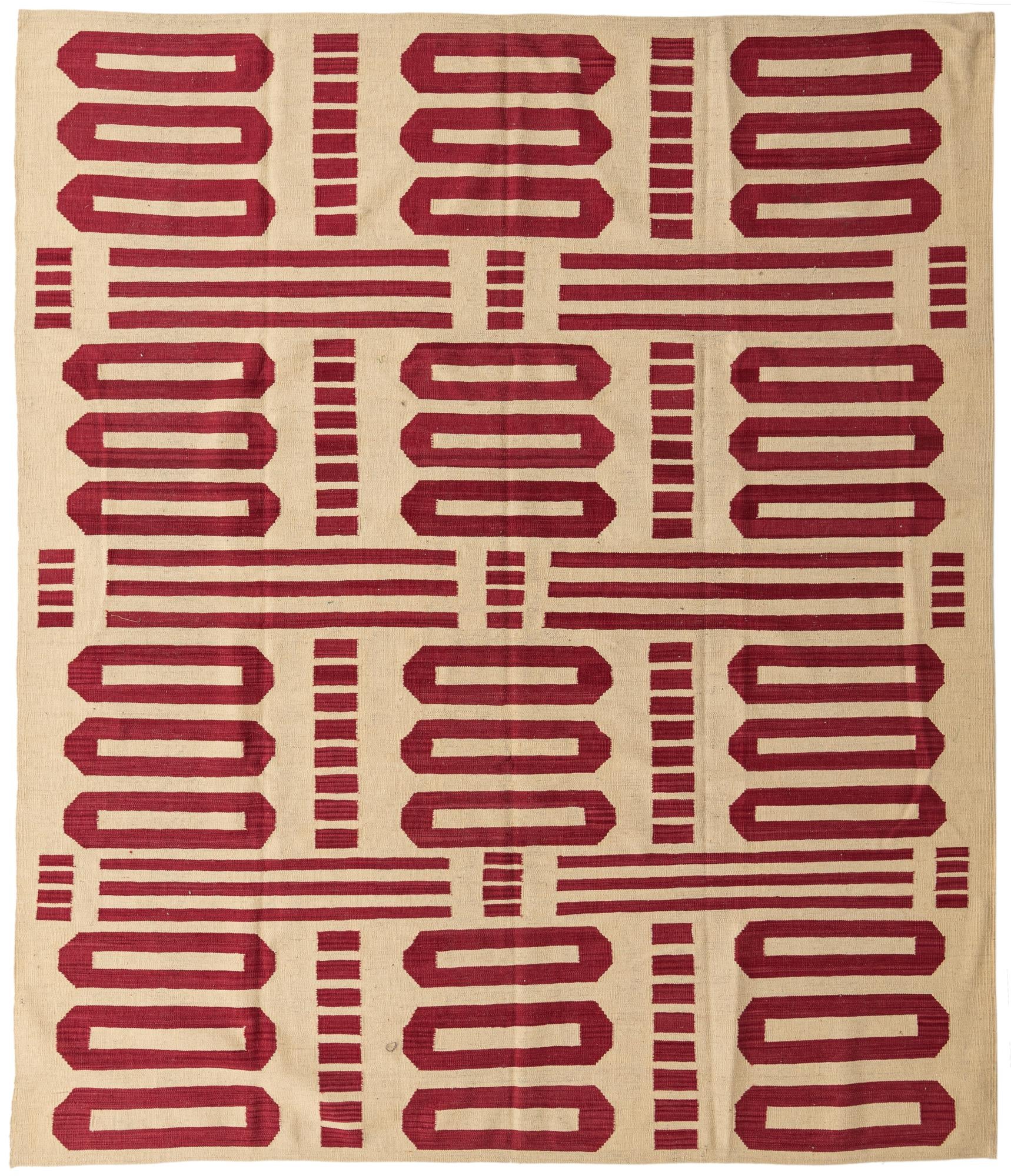 8' 3 x 9' 8 Hand Woven Kilim Modern Wool Rug