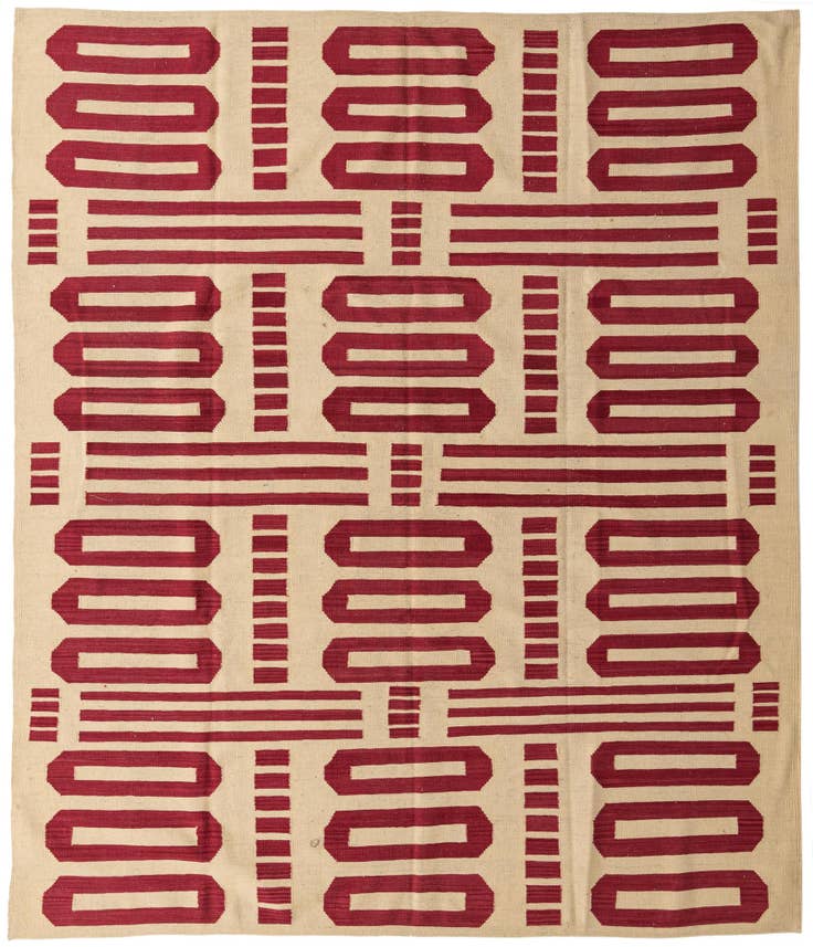Detail image of 8' 3 x 9' 8 Hand Woven Kilim Modern Wool Rug