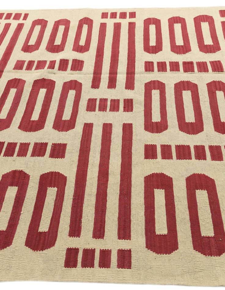 Detail image of 6' 1 x 7' 10  Hand Woven Kilim Modern Wool Rug