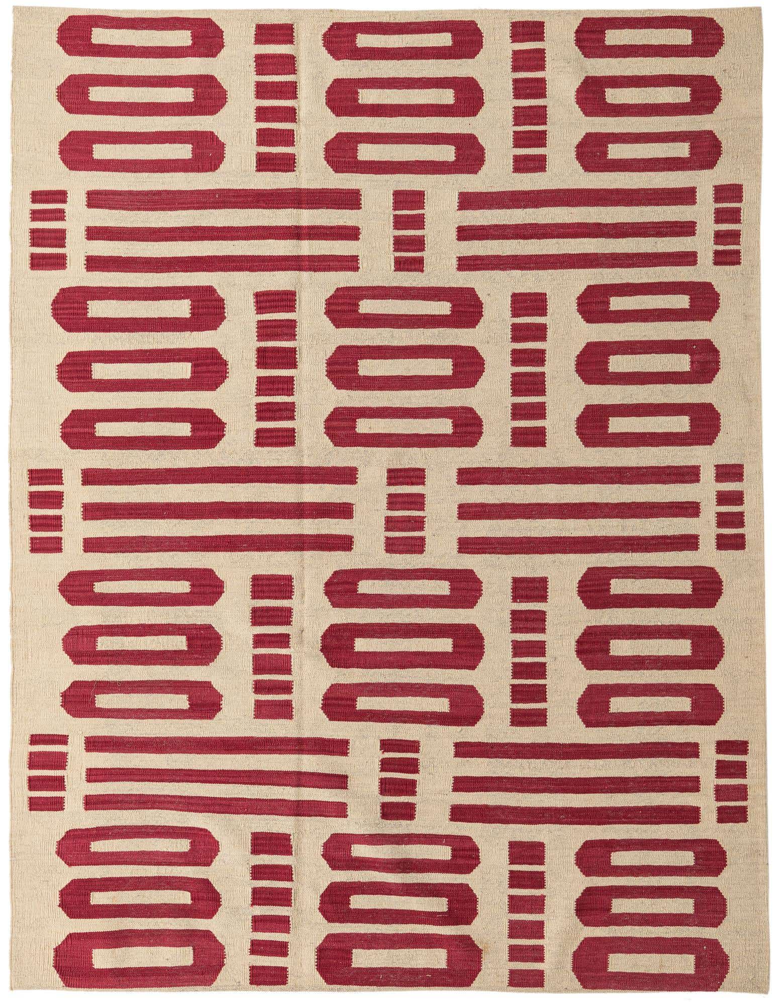 6' 1 x 7' 10 Hand Woven Kilim Modern Wool Rug