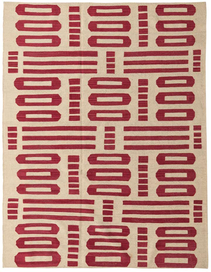 6' 1 x 7' 10 Hand Woven Kilim Modern Wool Rug