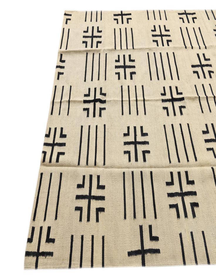 Detail image of 5' 4 x 6' 6  Hand Woven Kilim Modern Wool Rug