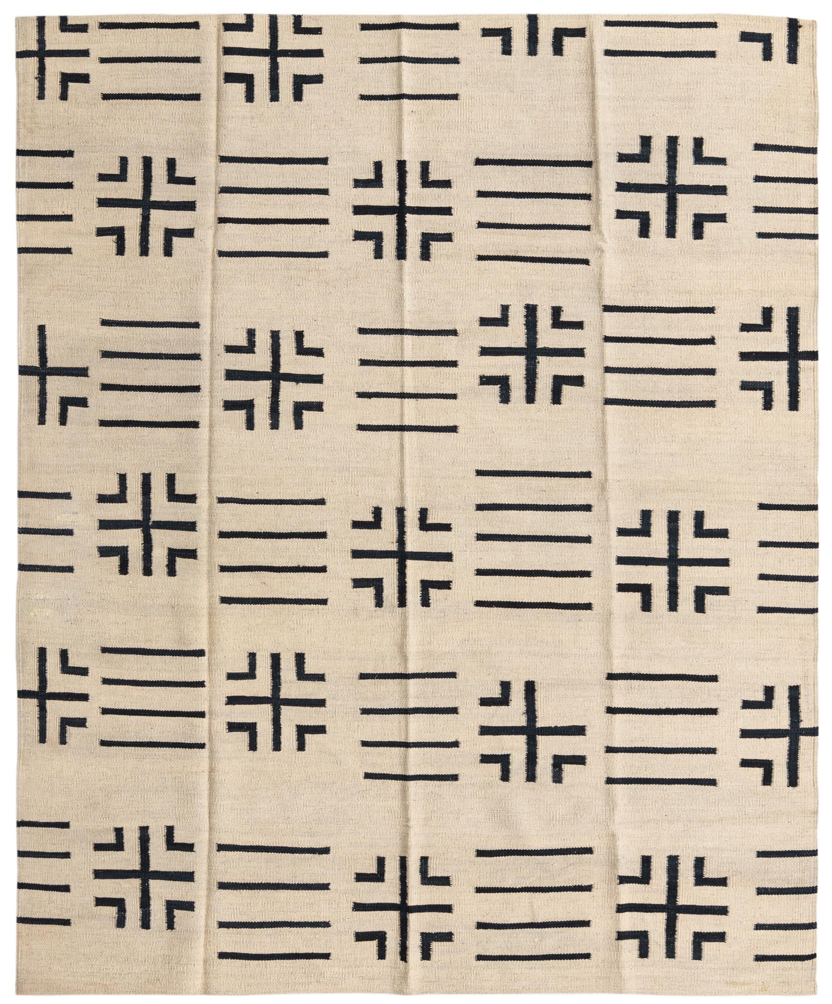 5' 4 x 6' 6 Hand Woven Kilim Modern Wool Rug