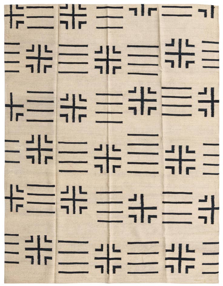 Detail image of 5' 4 x 6' 6 Hand Woven Kilim Modern Wool Rug