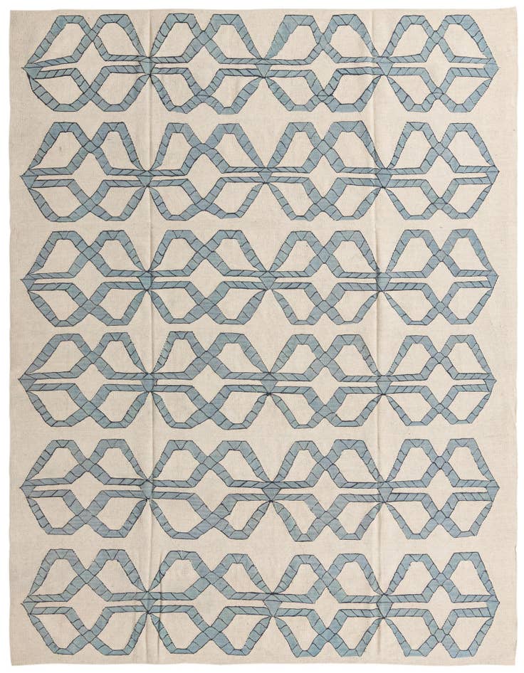 Detail image of 8' 5 x 9' 7 Hand Woven Kilim Modern Wool Rug