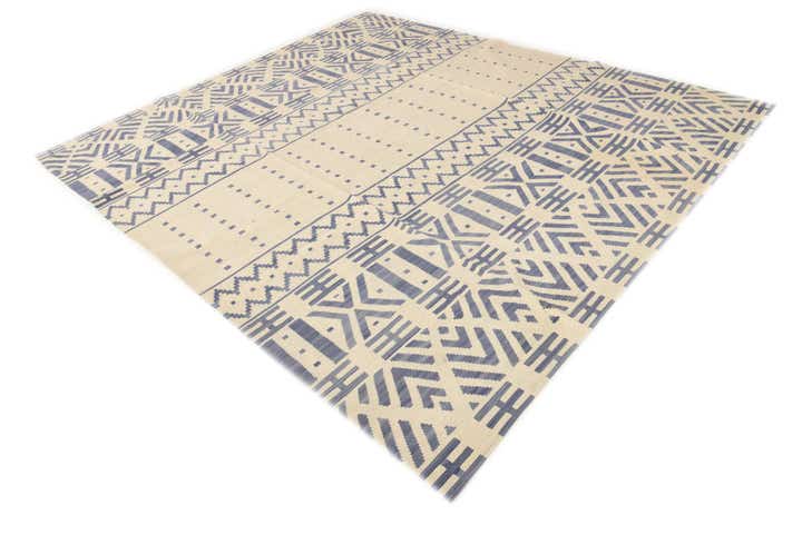 8' 6 x 9' 6 Hand Woven Kilim Modern Wool Rug