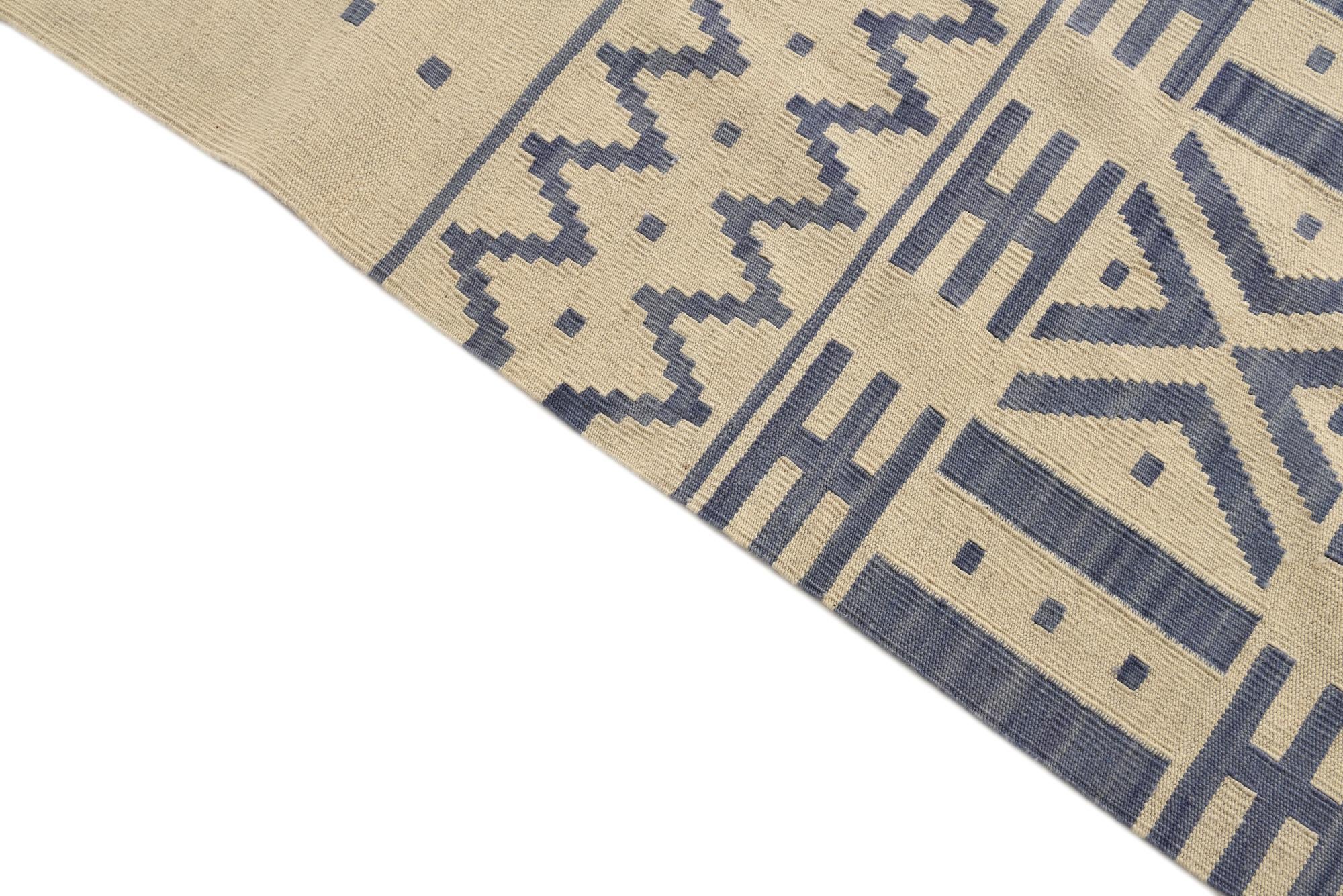 8' 6 x 9' 6 Hand Woven Kilim Modern Wool Rug