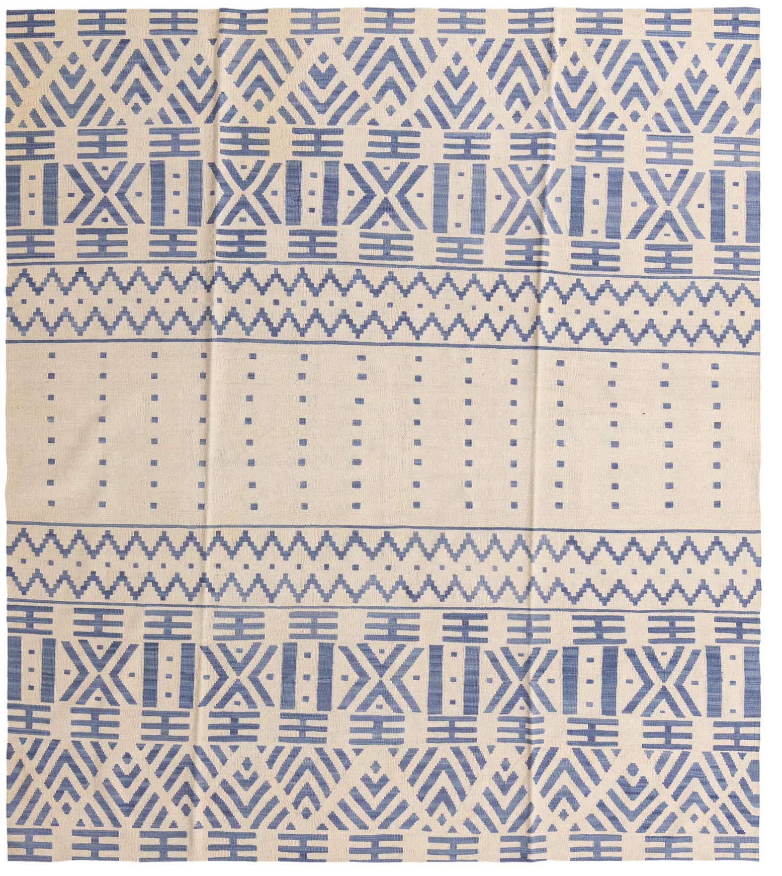 8' 6 x 9' 6 Hand Woven Kilim Modern Wool Rug