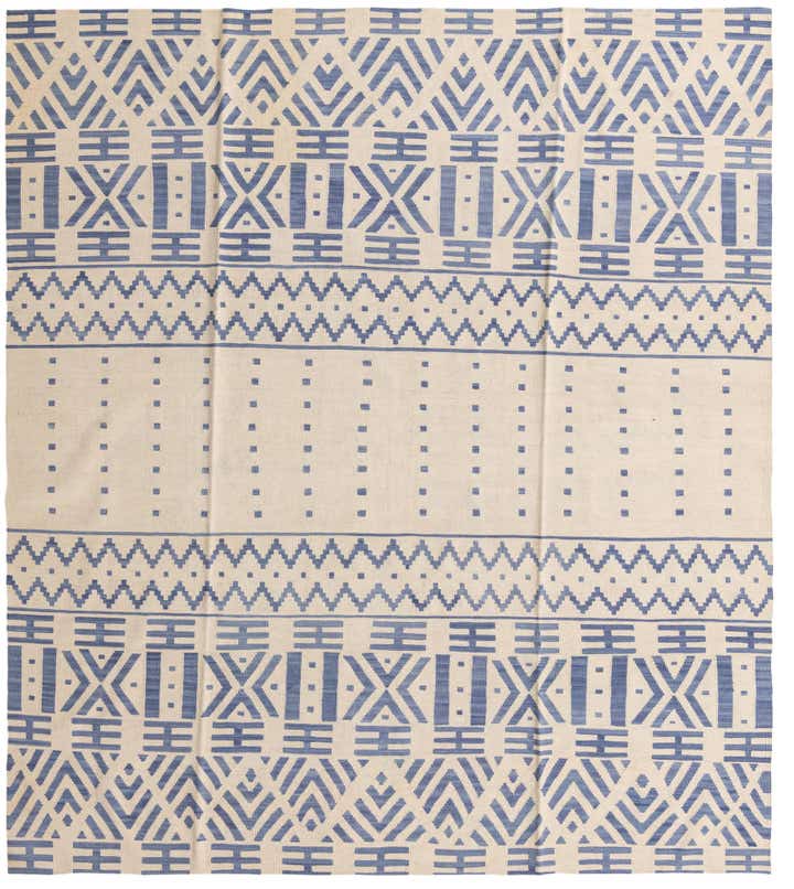 8' 6 x 9' 6 Hand Woven Kilim Modern Wool Rug