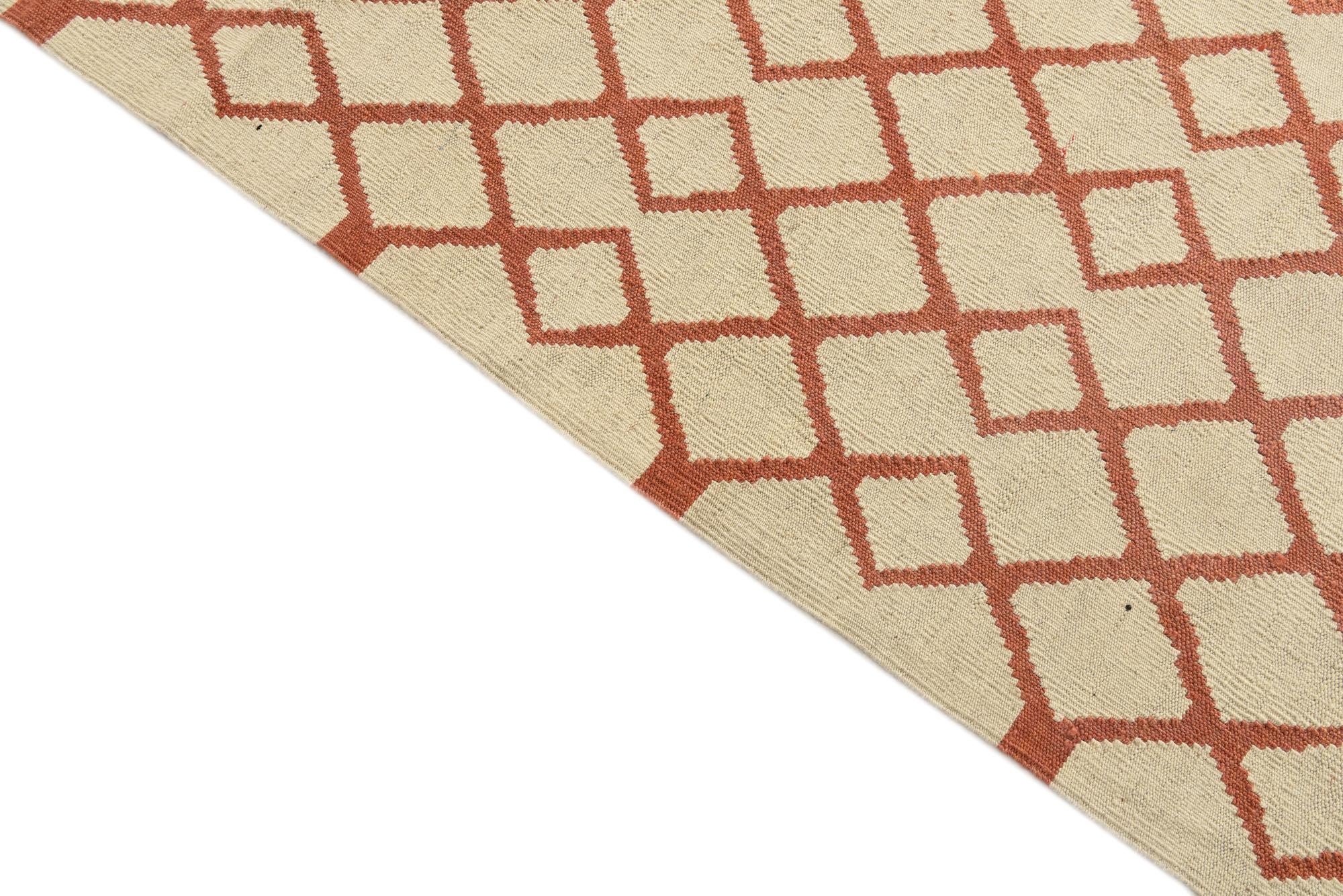 6' 10 x 9' 5 Hand Woven Kilim Modern Wool Rug