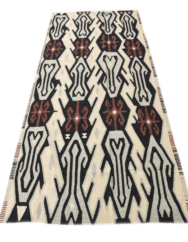 Detail image of 6' 4 x 7' 11  Hand Woven Kilim Modern Wool Rug