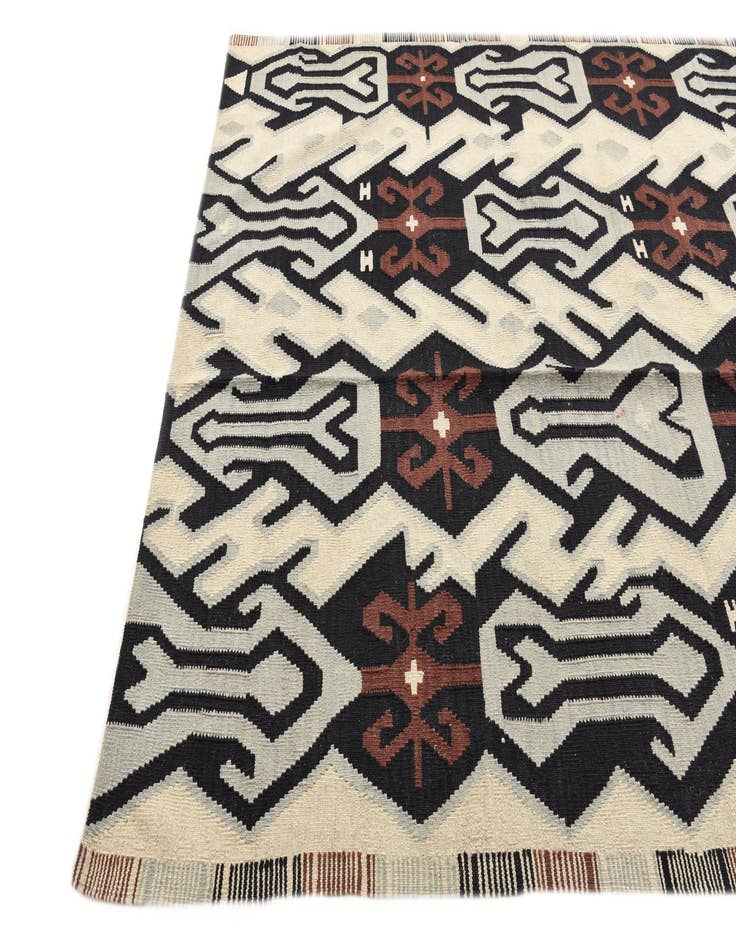 Detail image of 6' 4 x 7' 11  Hand Woven Kilim Modern Wool Rug