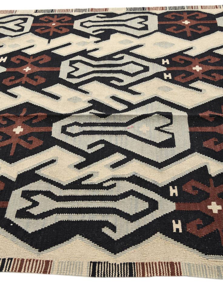 Detail image of 6' 4 x 7' 11  Hand Woven Kilim Modern Wool Rug