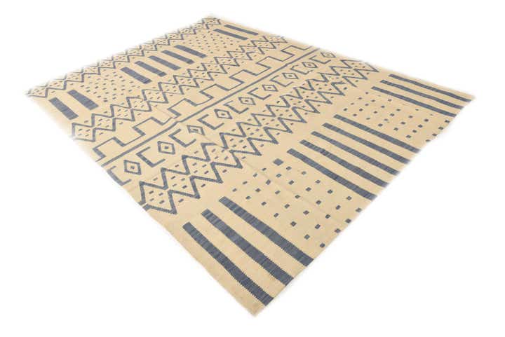 7' 1 x 9' 9 Hand Woven Kilim Modern Wool Rug