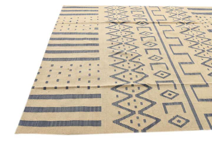 7' 1 x 9' 9 Hand Woven Kilim Modern Wool Rug