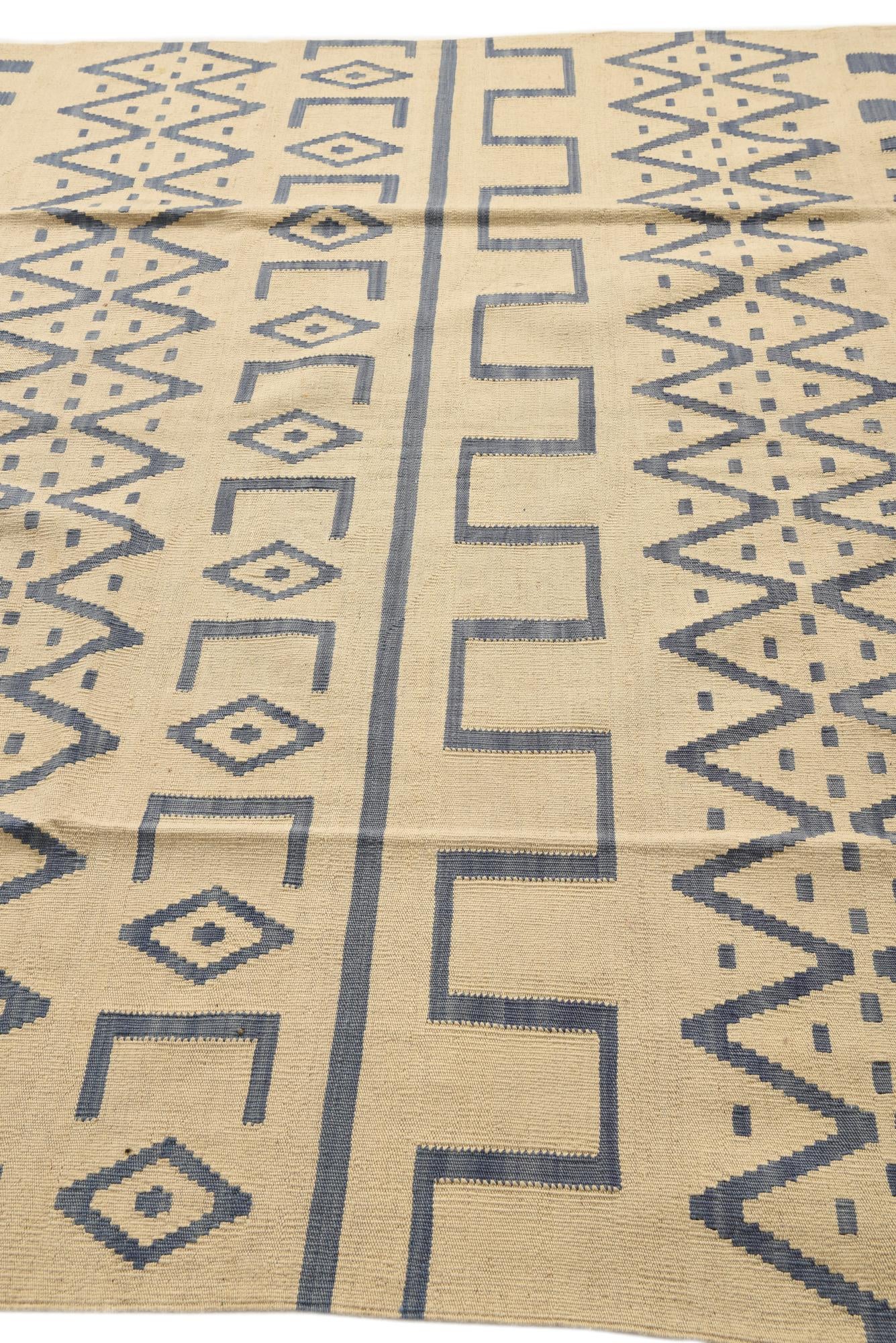 7' 1 x 9' 9 Hand Woven Kilim Modern Wool Rug