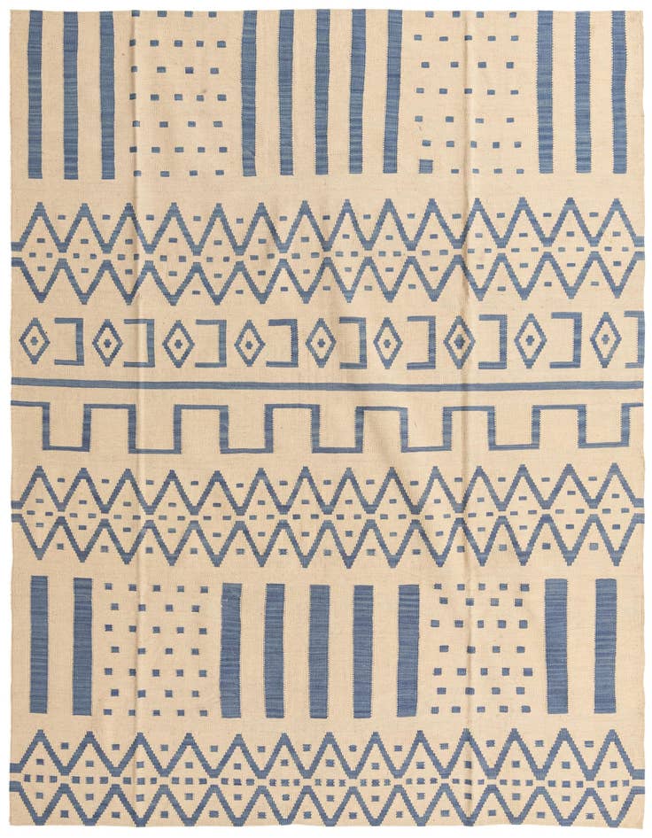 Detail image of 7' 1 x 9' 9 Hand Woven Kilim Modern Wool Rug