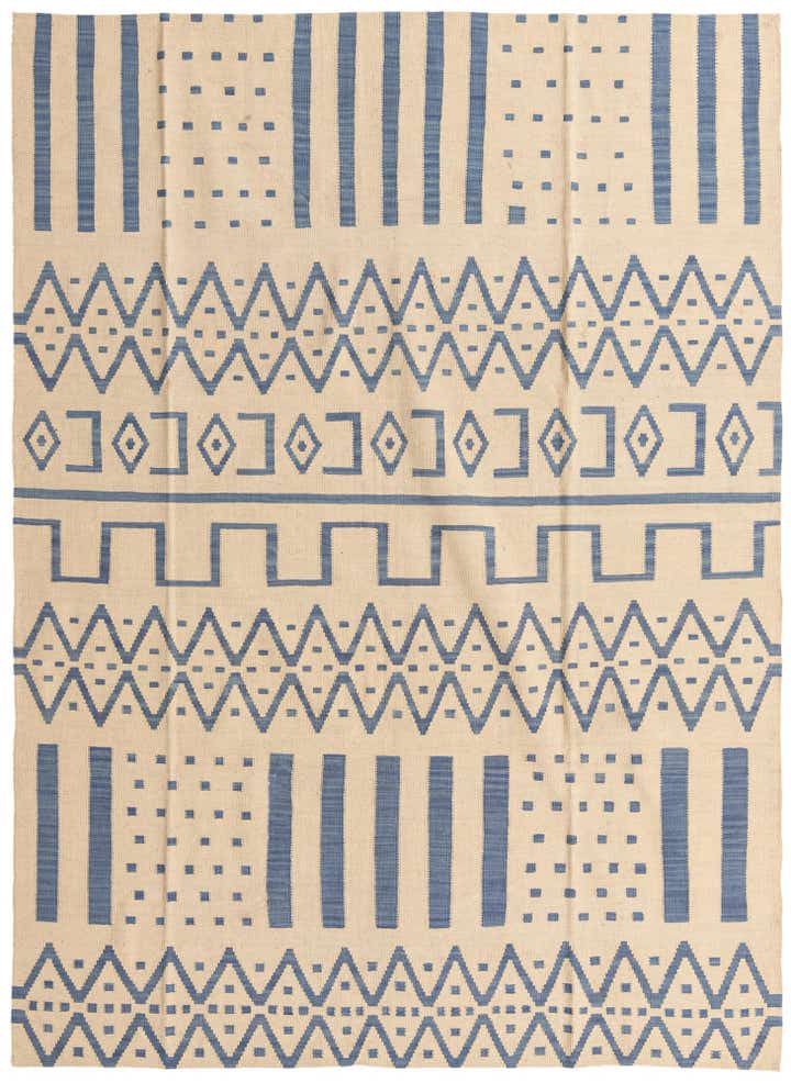 7' 1 x 9' 9 Hand Woven Kilim Modern Wool Rug