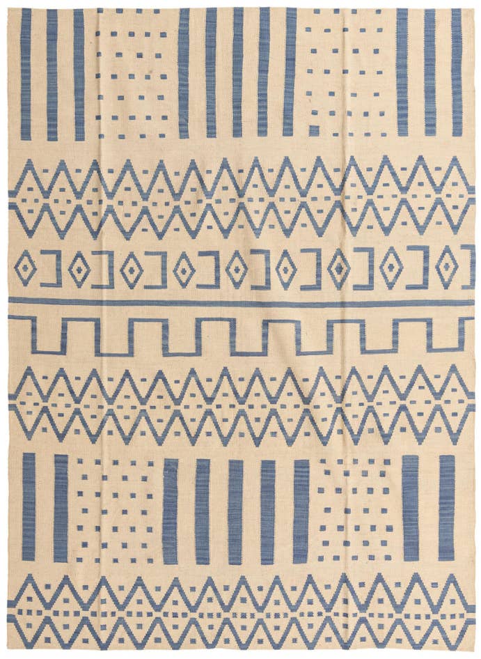 Detail image of 7' 1 x 9' 9 Hand Woven Kilim Modern Wool Rug