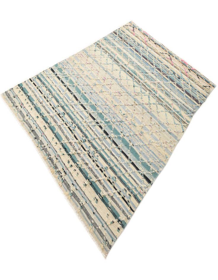 Detail image of 6' 6 x 10'  Hand Woven Kilim Modern Wool Rug