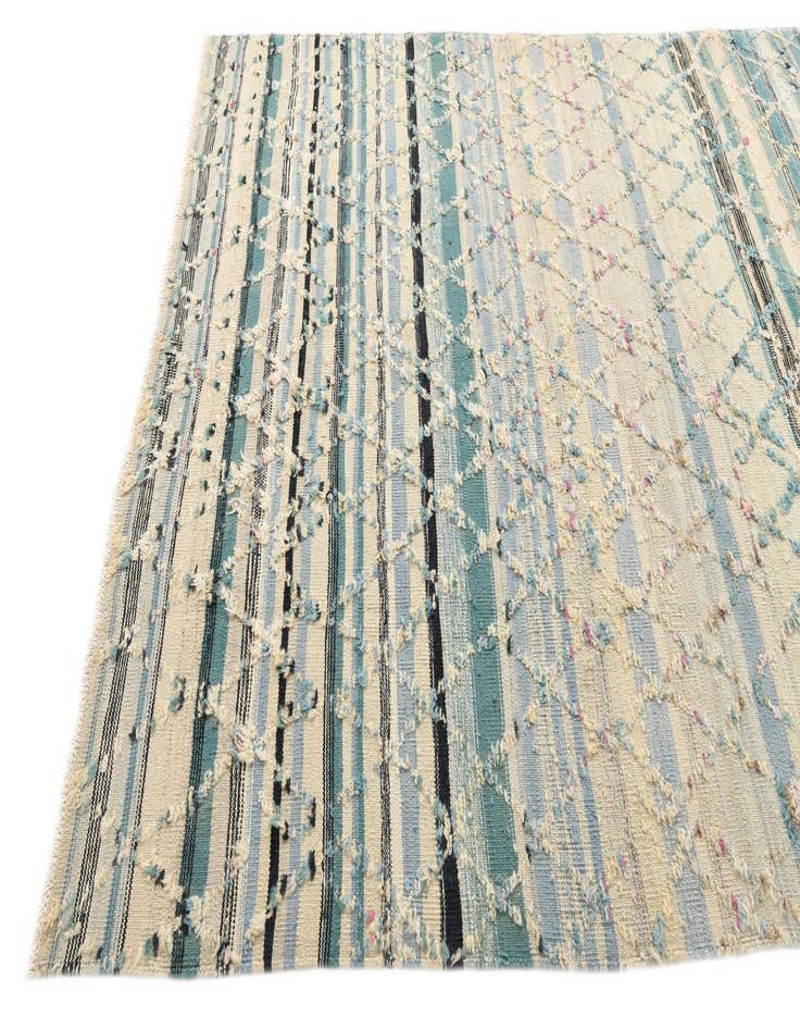 Detail image of 6' 6 x 10'  Hand Woven Kilim Modern Wool Rug