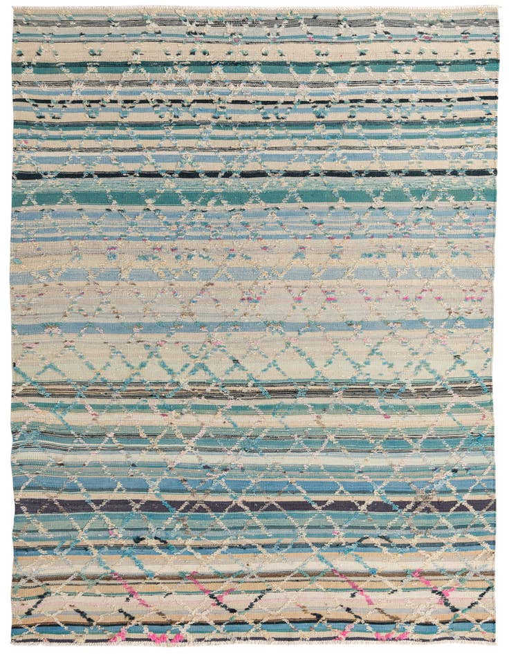 Detail image of 6' 6 x 10' Hand Woven Kilim Modern Wool Rug