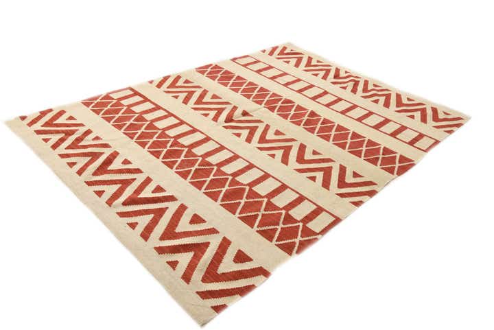 5' 6 x 9' 7 Hand Woven Kilim Modern Wool Rug