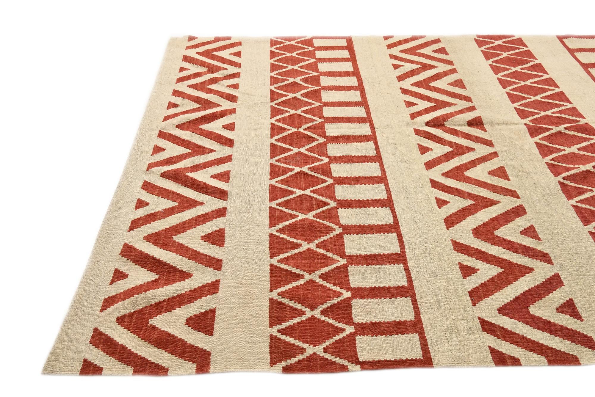 170cm x 290cm Tejido a mano Kilim Modern Alfombra Lana