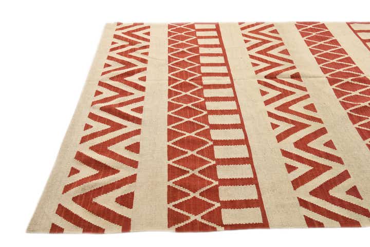 5' 6 x 9' 7 Hand Woven Kilim Modern Wool Rug
