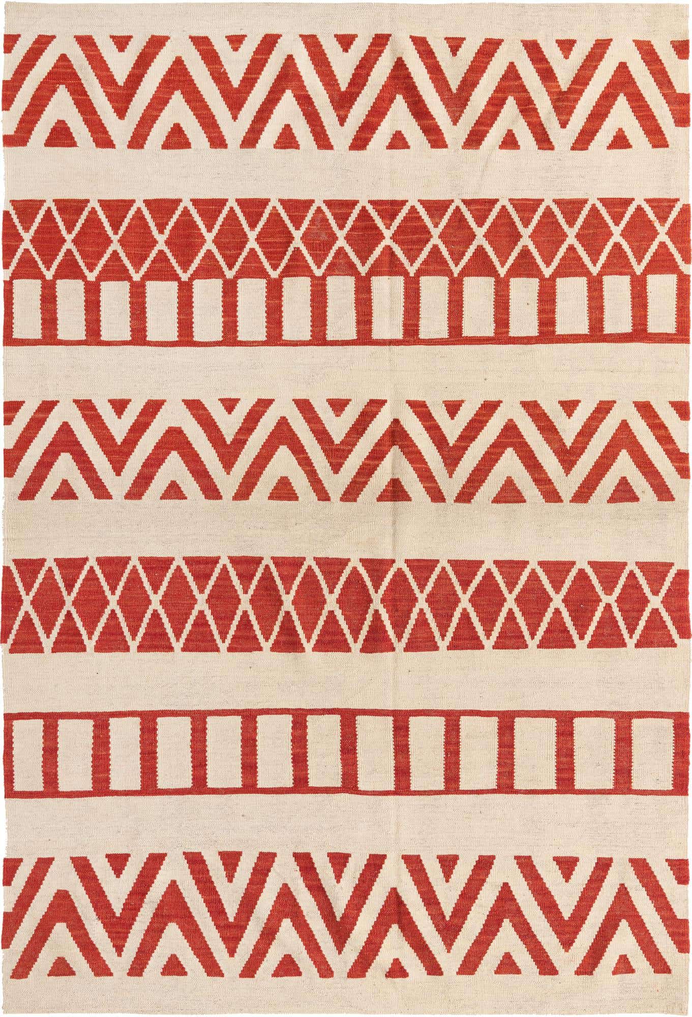 5' 6 x 9' 7 Hand Woven Kilim Modern Wool Rug