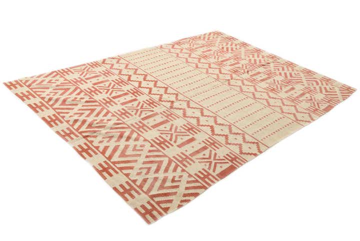 6' 10 x 9' 7 Hand Woven Kilim Modern Wool Rug