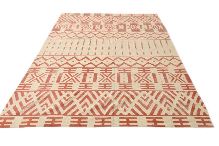 Detail image of 6' 10 x 9' 7 Hand Woven Kilim Modern Wool Rug