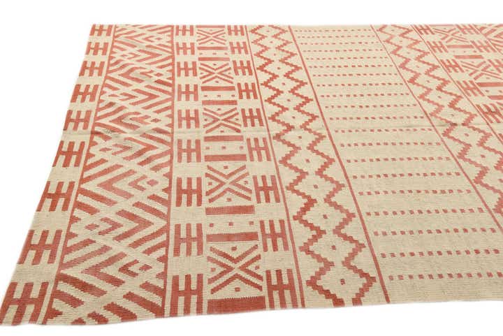 6' 10 x 9' 7 Hand Woven Kilim Modern Wool Rug