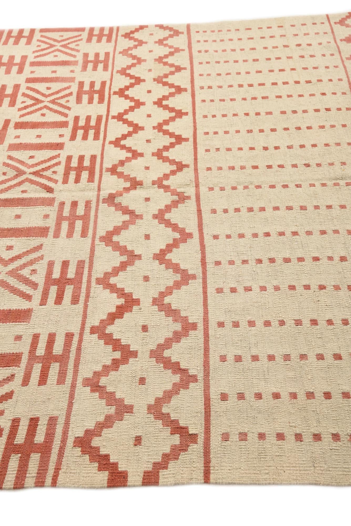 6' 10 x 9' 7 Hand Woven Kilim Modern Wool Rug