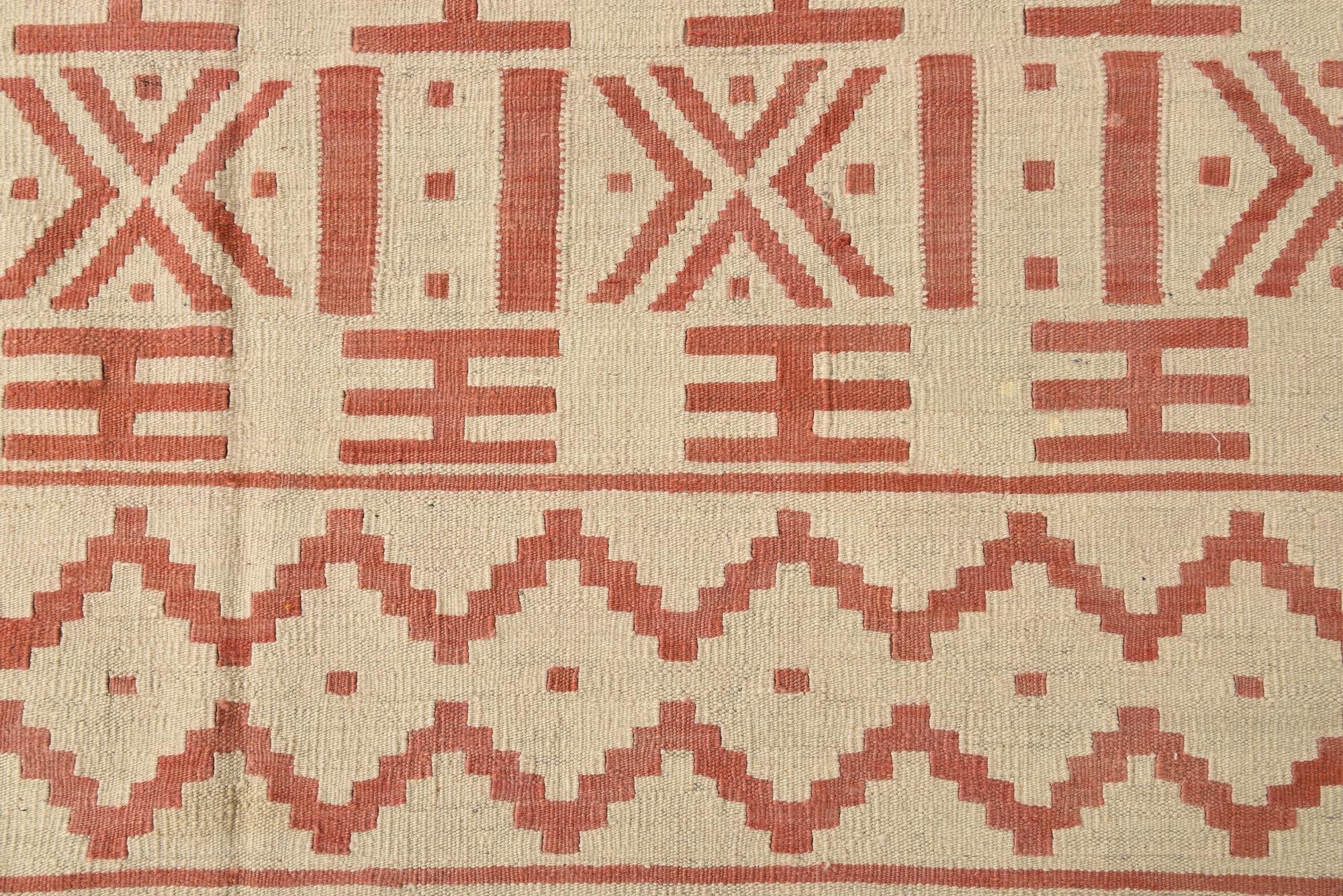 6' 10 x 9' 7 Hand Woven Kilim Modern Wool Rug
