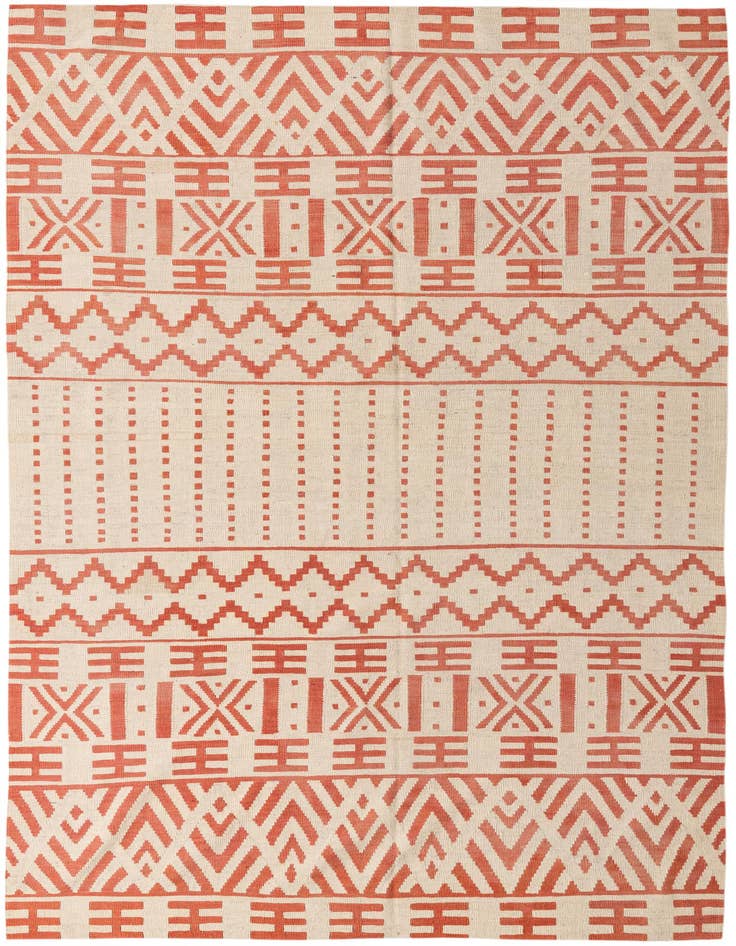 Detail image of 6' 10 x 9' 7 Hand Woven Kilim Modern Wool Rug