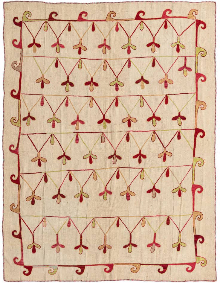 Detail image of 6' x 7' 4 Hand Woven Kilim Modern Wool Rug