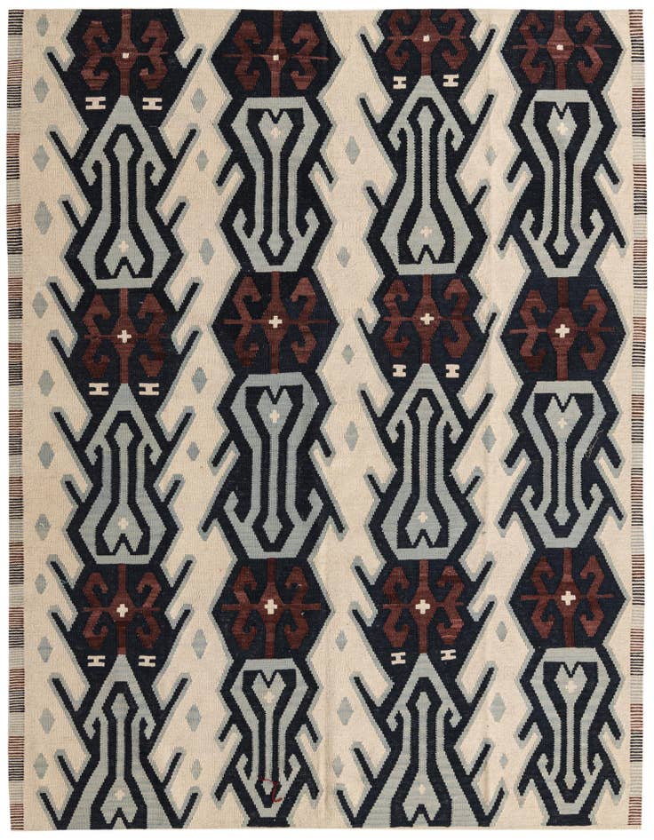 Detail image of 7' 1 x 9' 5 Hand Woven Kilim Modern Wool Rug