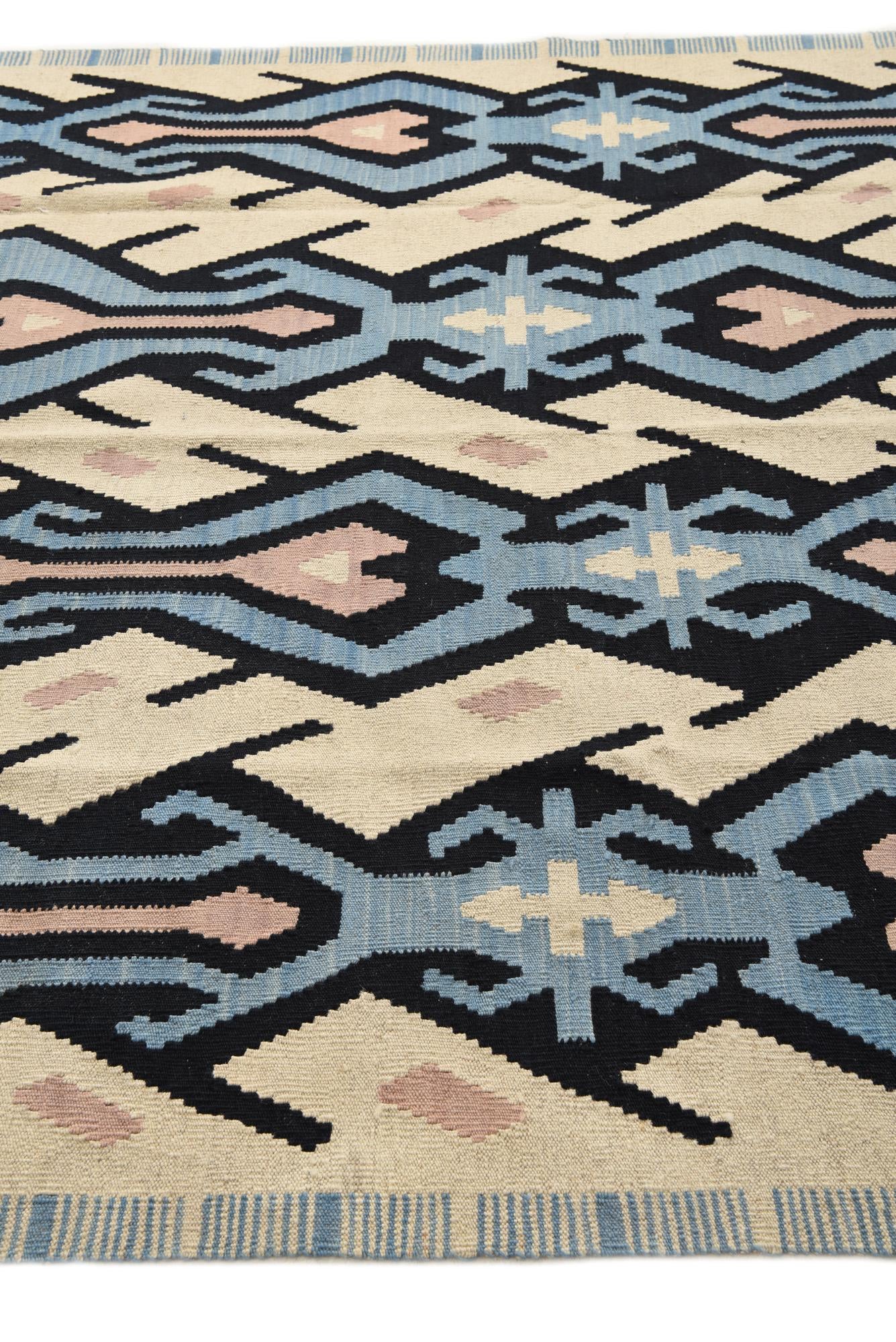 6' x 7' 10 Hand Woven Kilim Modern Wool Rug