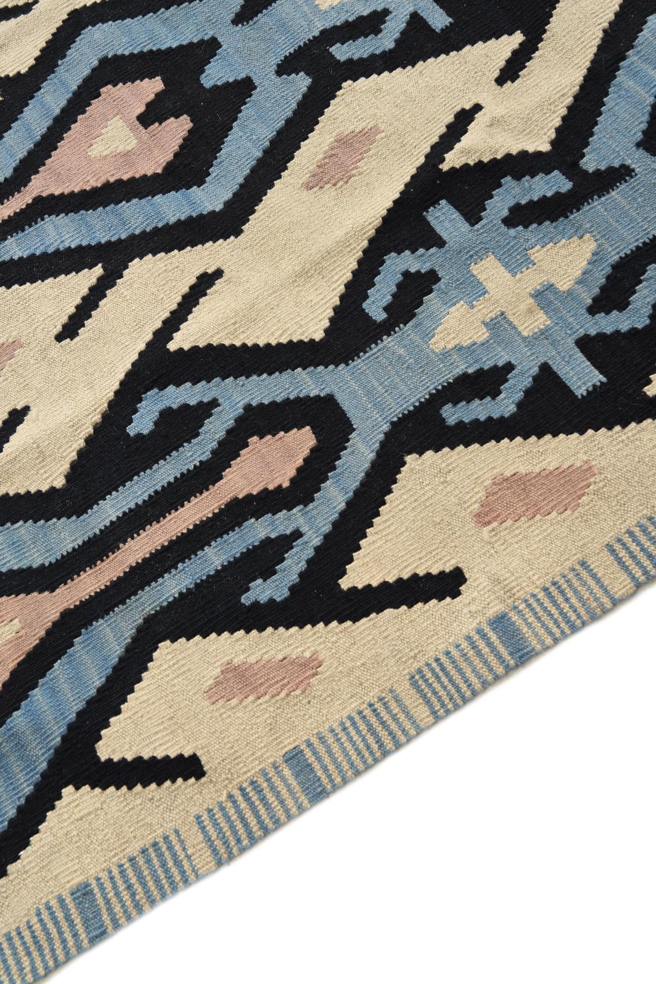 6' x 7' 10 Hand Woven Kilim Modern Wool Rug