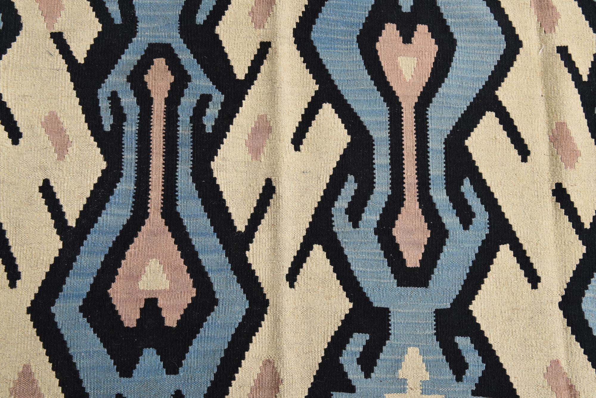 6' x 7' 10 Hand Woven Kilim Modern Wool Rug