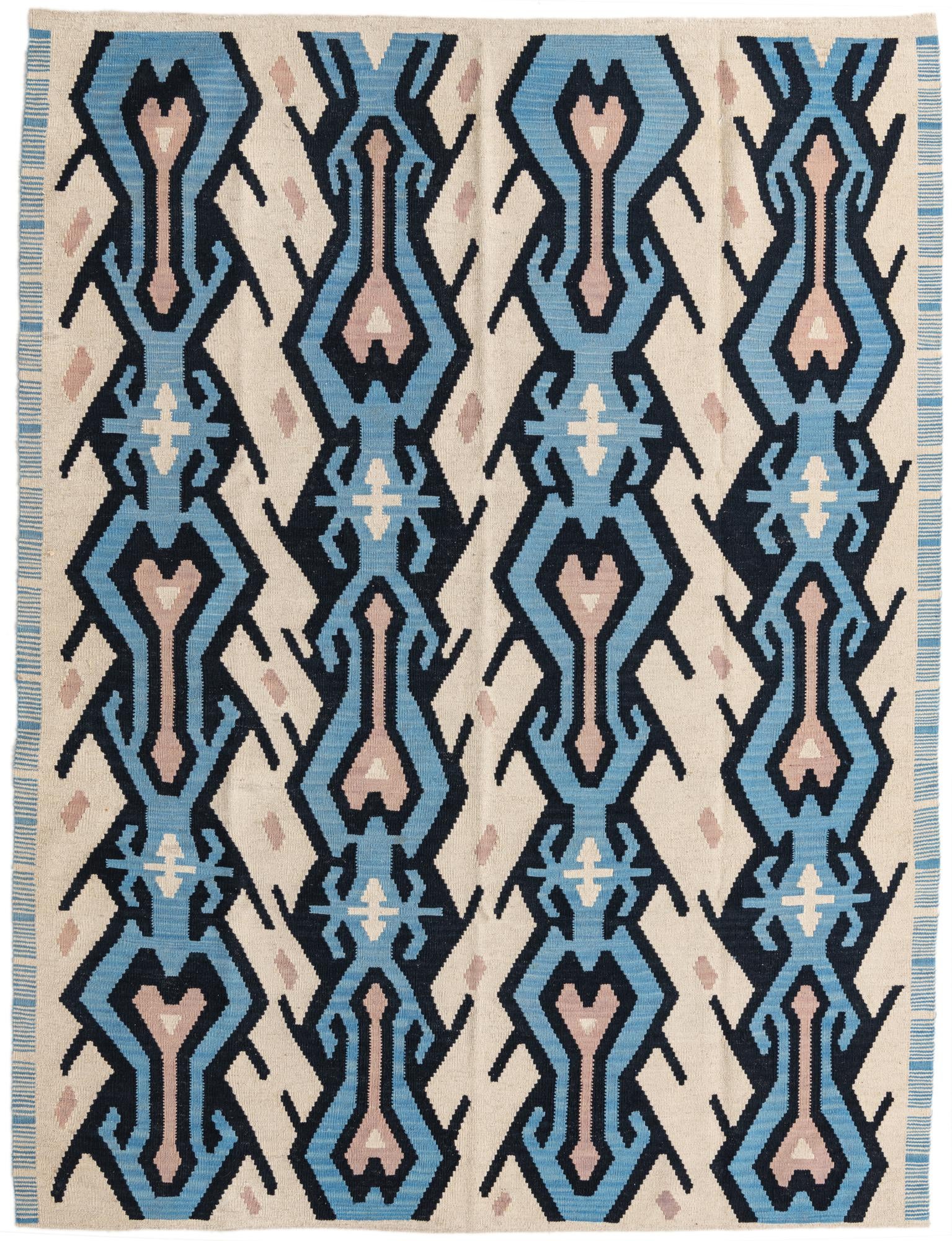 6' x 7' 10 Hand Woven Kilim Modern Wool Rug