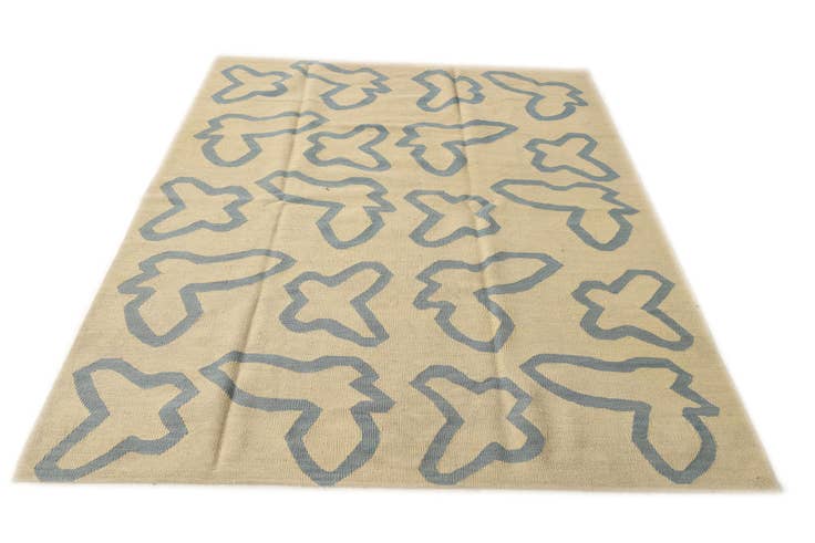 Detail image of 5' 2 x 6' 5 Hand Woven Kilim Modern Wool Rug