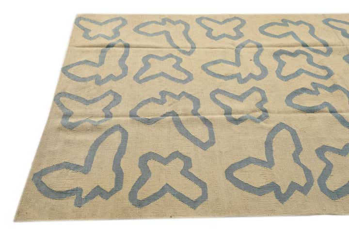 5' 2 x 6' 5 Hand Woven Kilim Modern Wool Rug