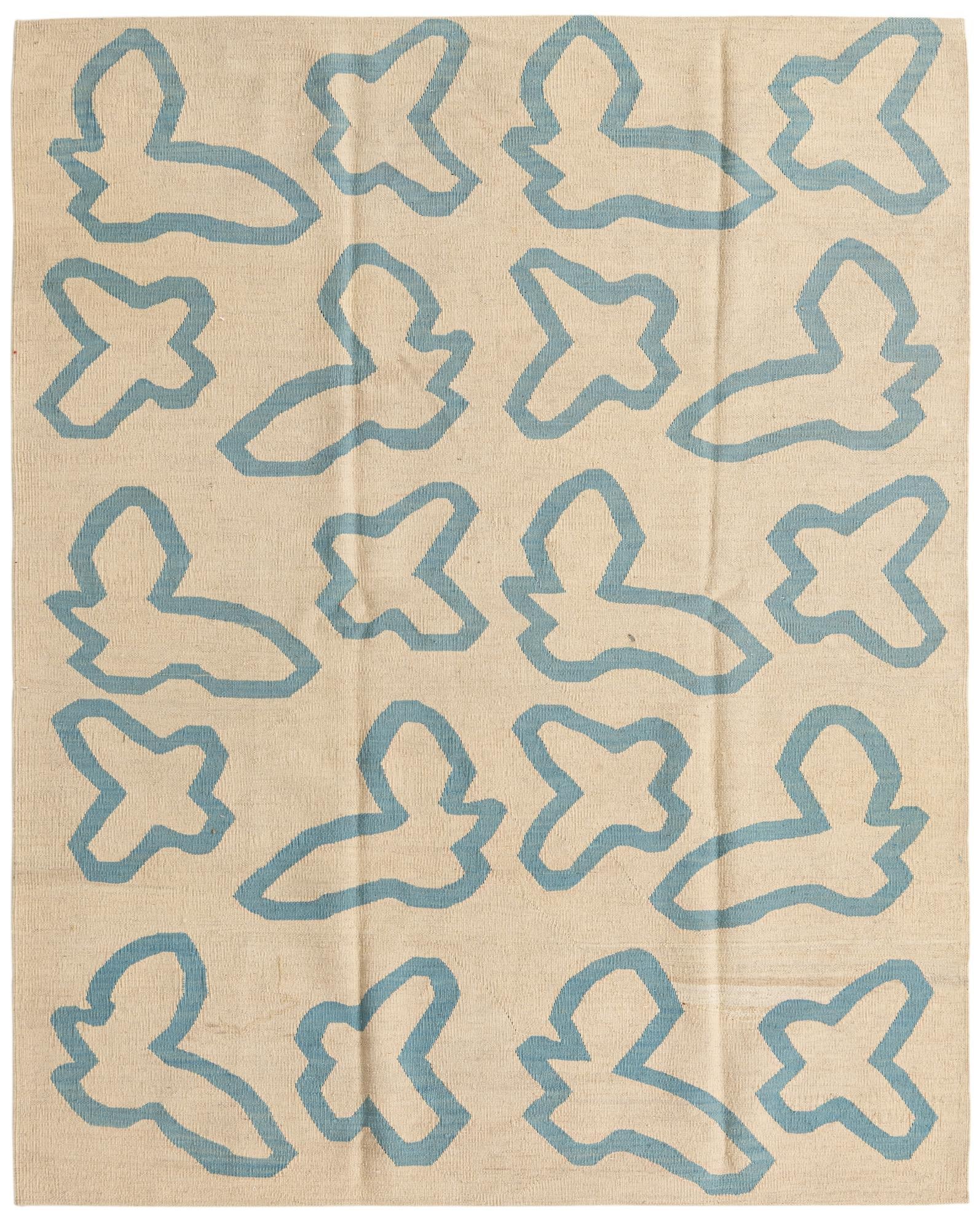 5' 2 x 6' 5 Hand Woven Kilim Modern Wool Rug