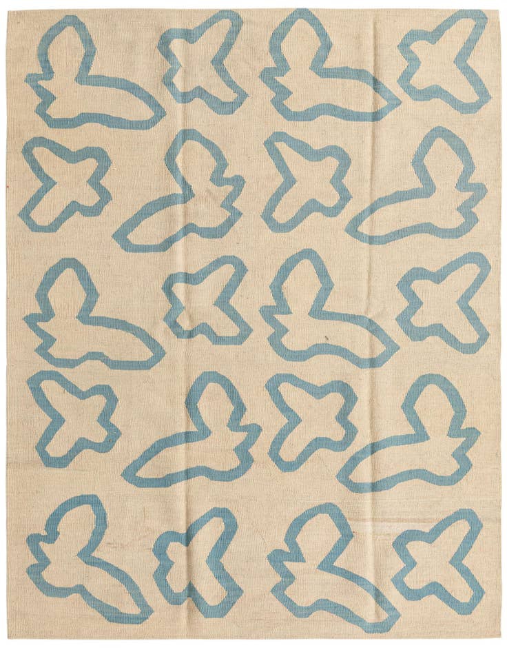 Detail image of 5' 2 x 6' 5 Hand Woven Kilim Modern Wool Rug